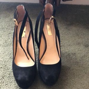 Black Ankle Strap Stiletto Heels